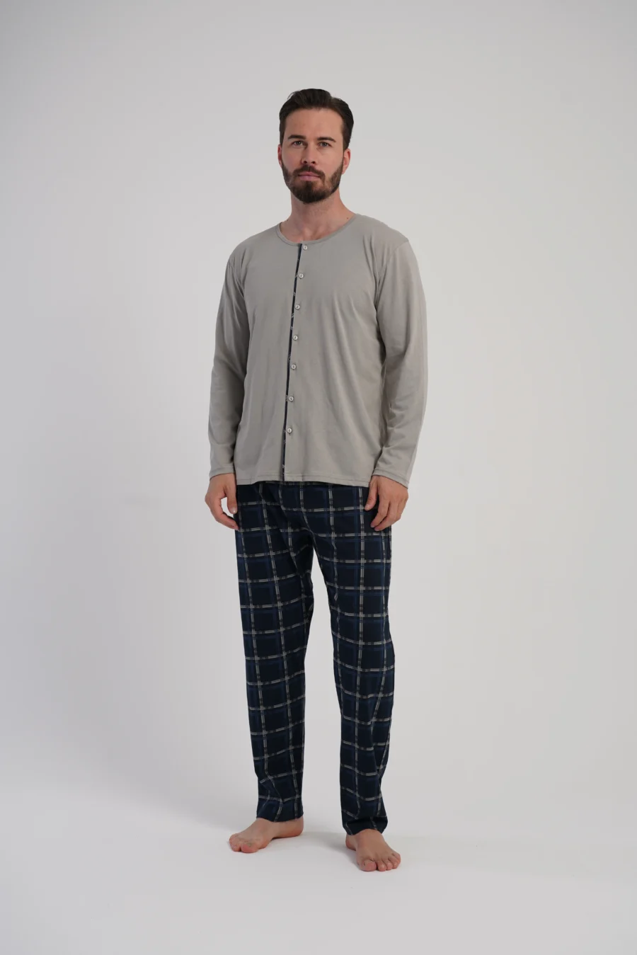 Piżama Męska Vienetta Classic, Beżowy, r. M-XXL