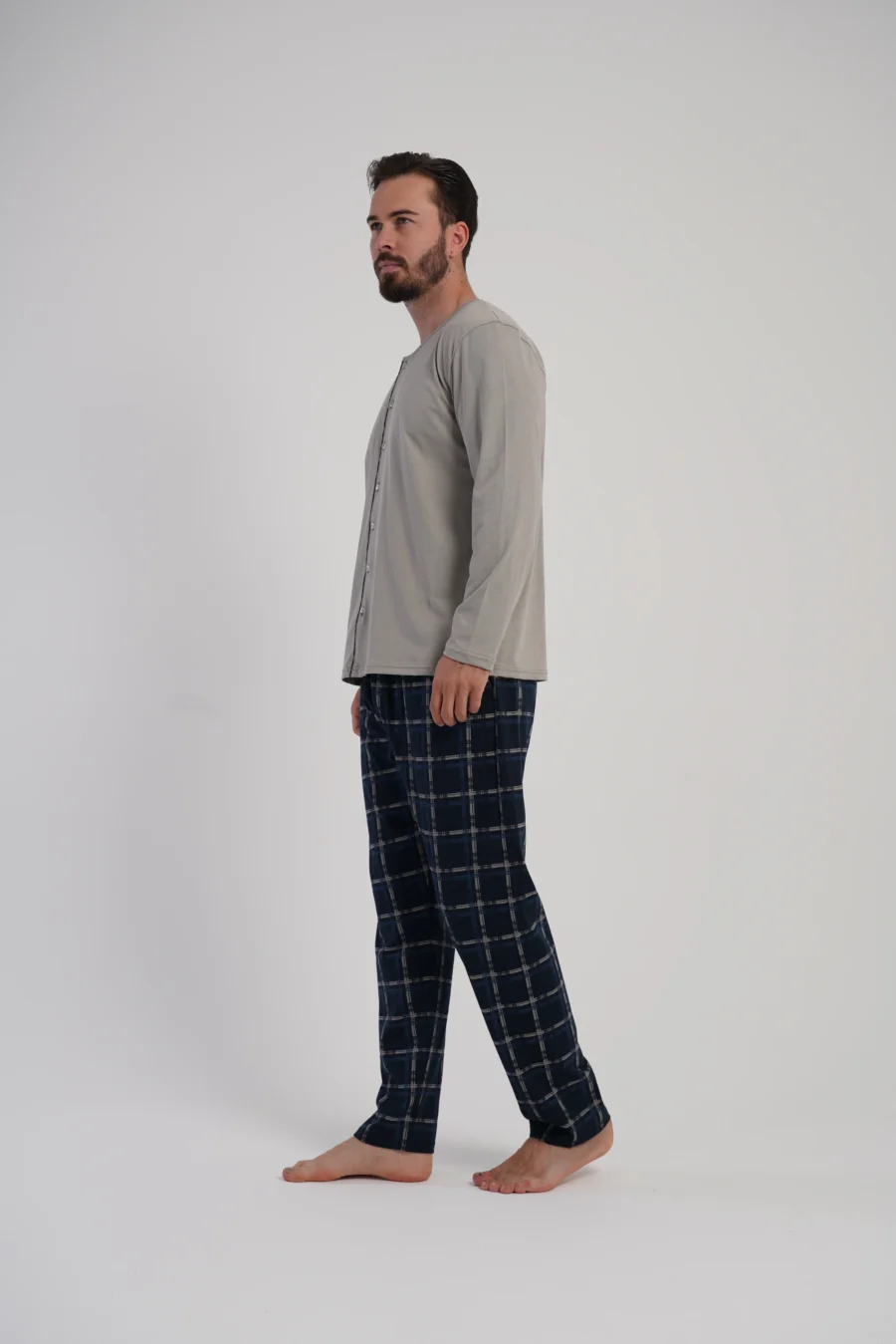 Piżama Męska Vienetta Classic, Beżowy, r. M-XXL - obrazek 5