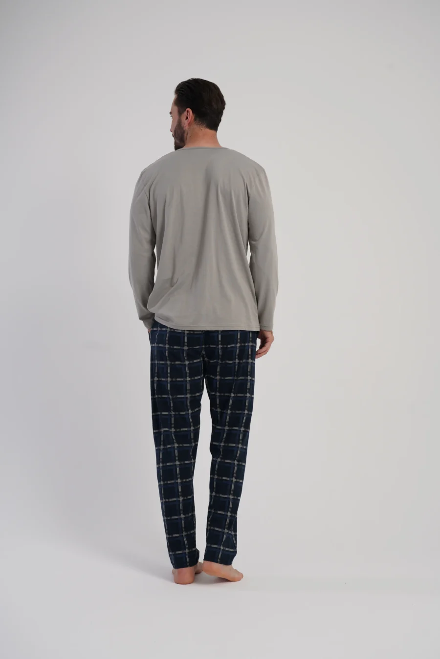 Piżama Męska Vienetta Classic, Beżowy, r. M-XXL - obrazek 6