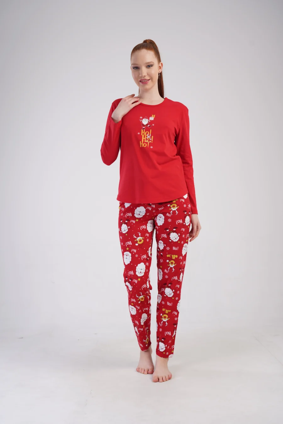 Piżama Damska Vienetta Santa Vibes, Czerwony, r. S-XL - obrazek 2