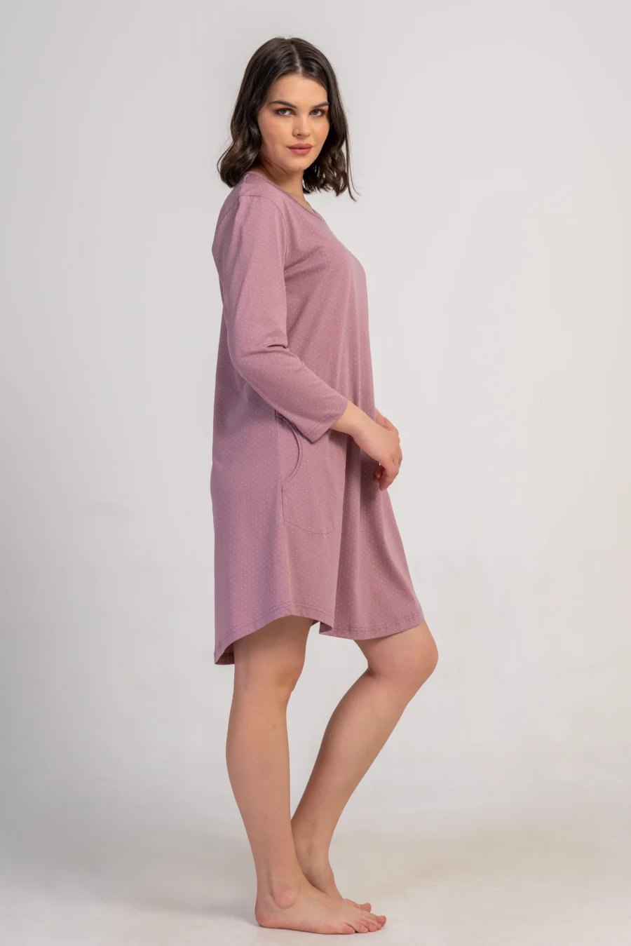 Koszula Nocna Vienetta Dotty Comfort, Różowy, r. 1XL-4XL - obrazek 4