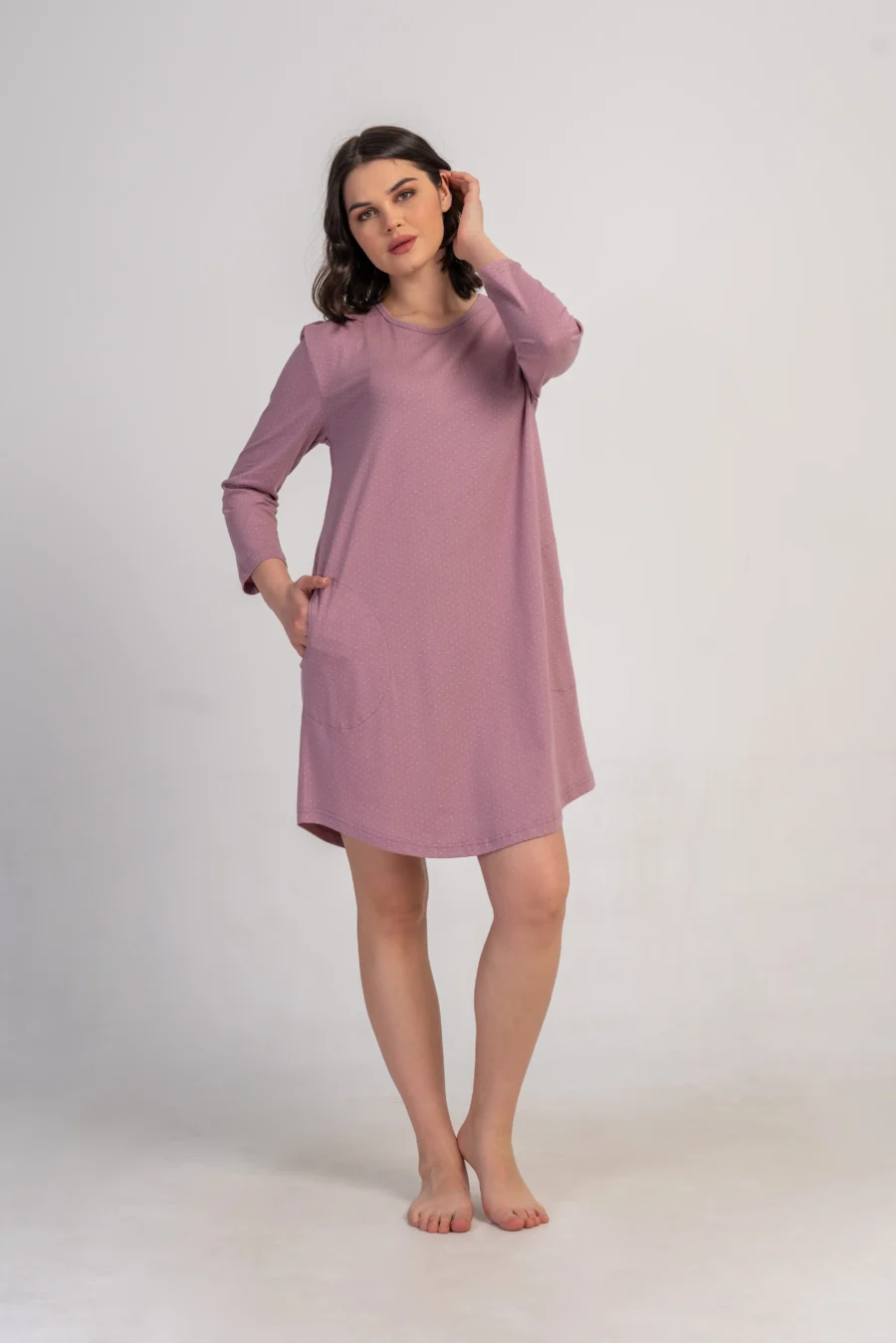 Koszula Nocna Vienetta Dotty Comfort, Różowy, r. 1XL-4XL - obrazek 6