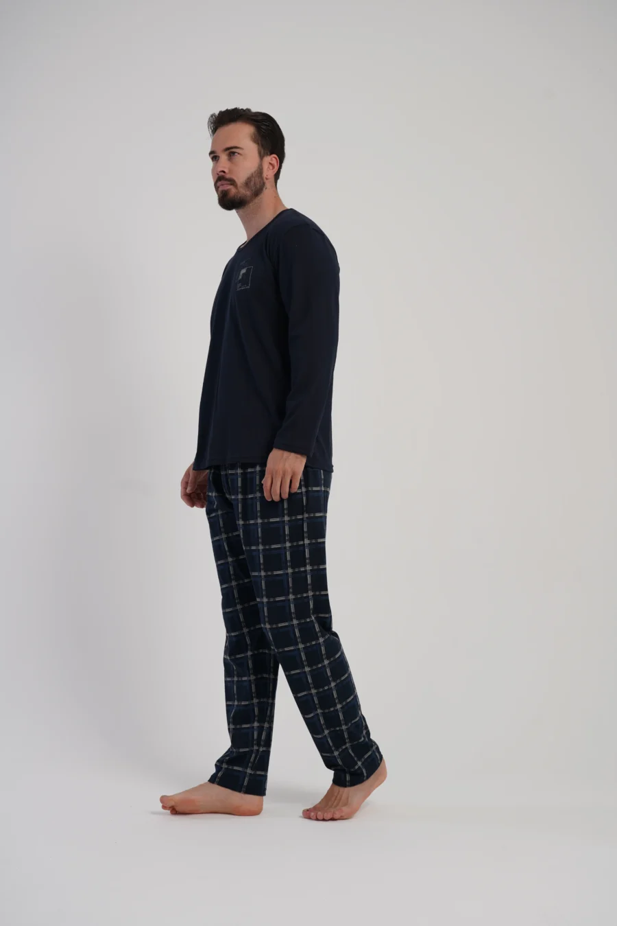 Piżama Męska Vienetta Plaid Set, Granatowy, r. 1XL-4XL - obrazek 5
