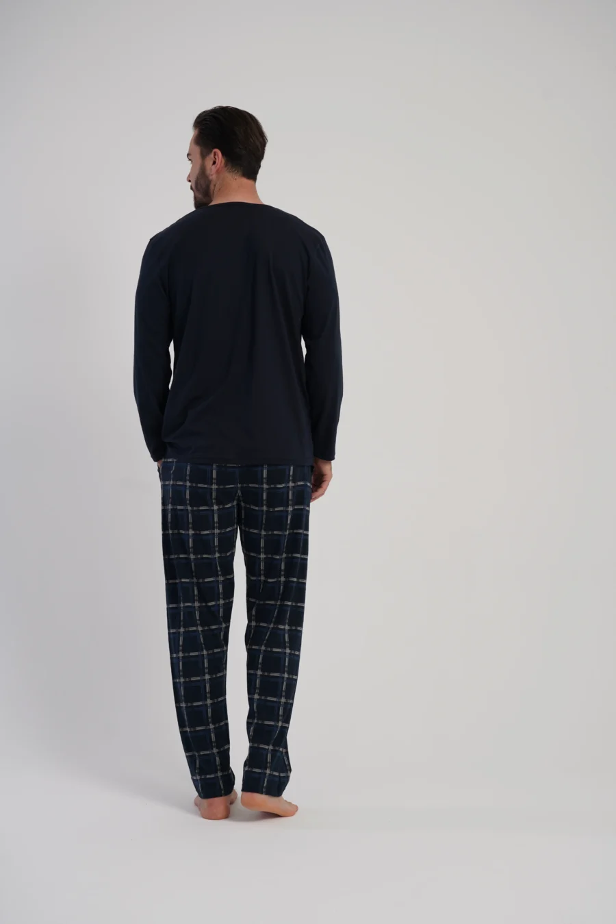 Piżama Męska Vienetta Plaid Set, Granatowy, r. 1XL-4XL - obrazek 6