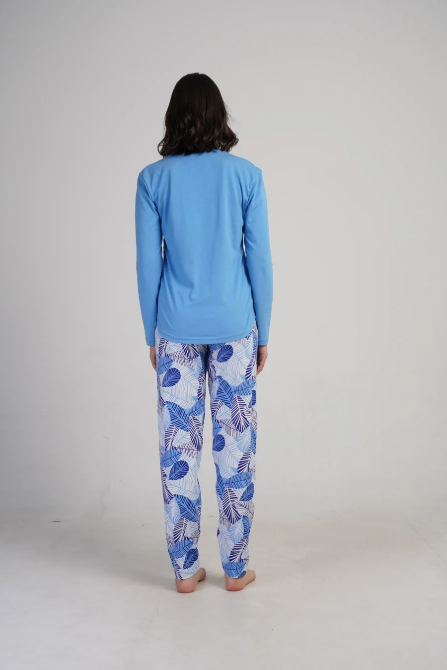 Piżama Damska Vienetta Tropical Bloom, Niebieski, r. M-XXL - obrazek 6