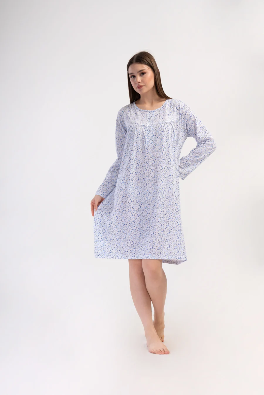 Koszula Nocna Damska Vienetta Blue Night, Niebieski, r. M - XXL - obrazek 2