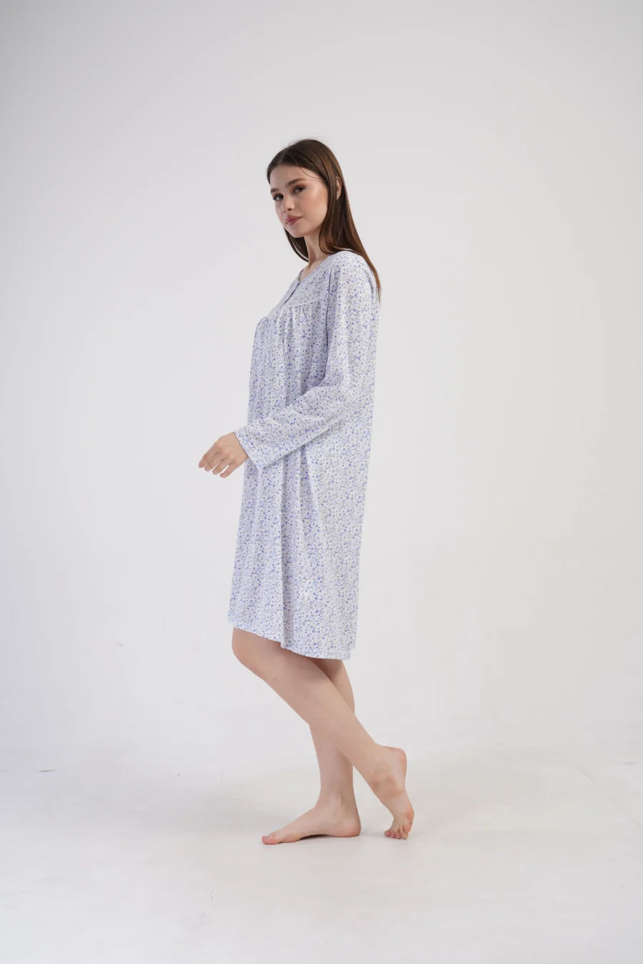 Koszula Nocna Damska Vienetta Blue Night, Niebieski, r. M - XXL - obrazek 3