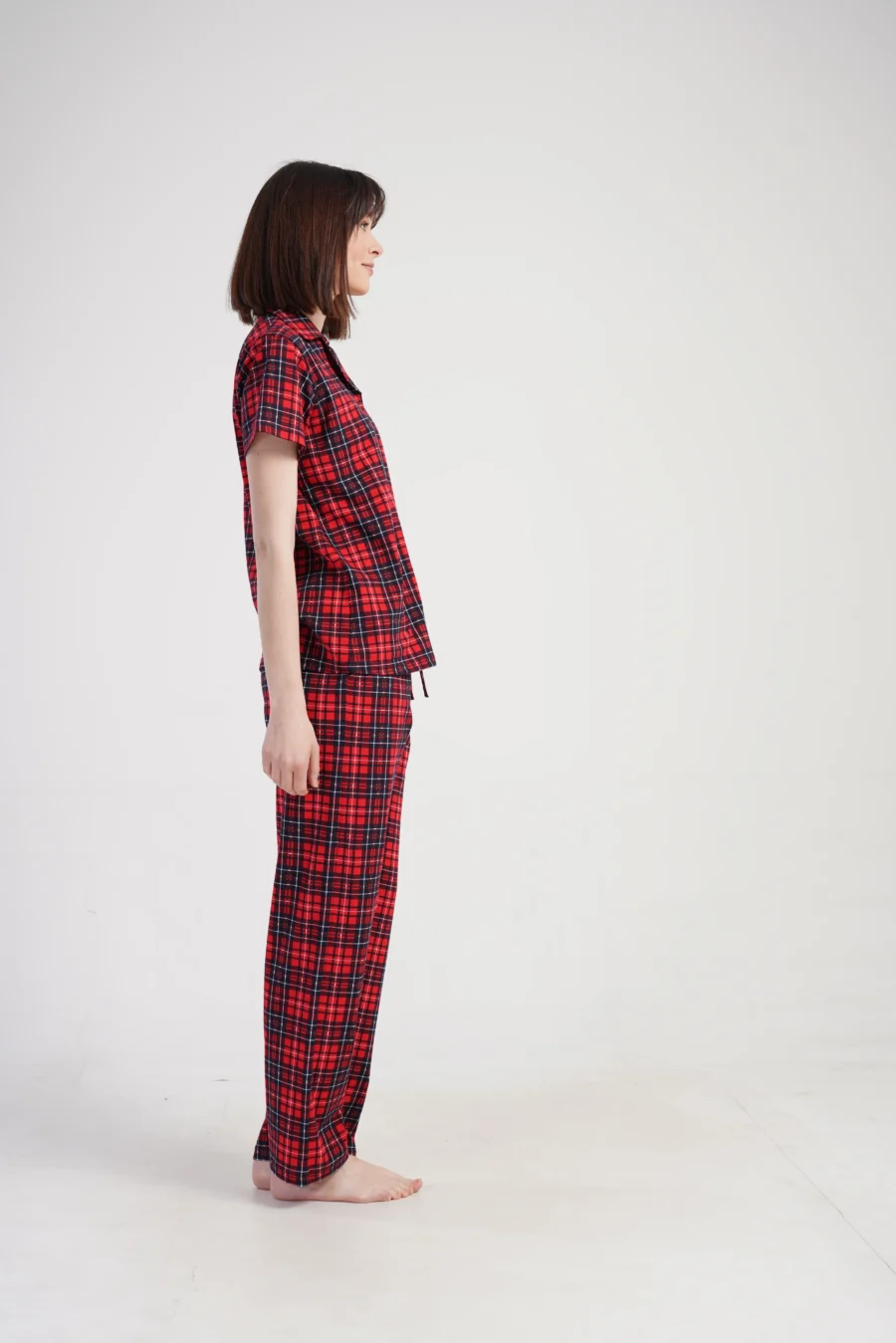 Piżama Damska Vienetta Classic Checks, Czerwony, r. S-XL - obrazek 5