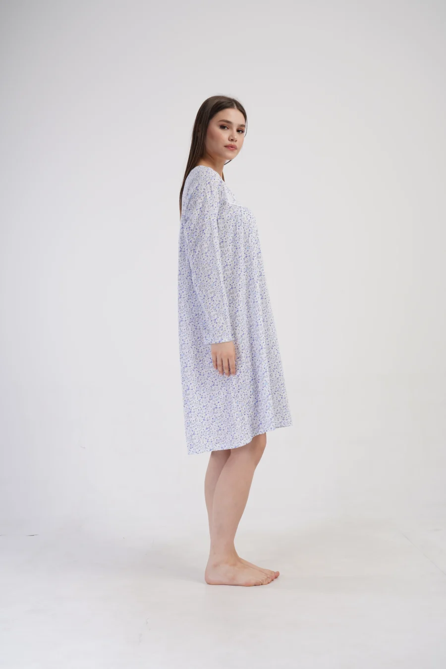 Koszula Nocna Damska Vienetta Blue Night, Niebieski, r. M - XXL - obrazek 6