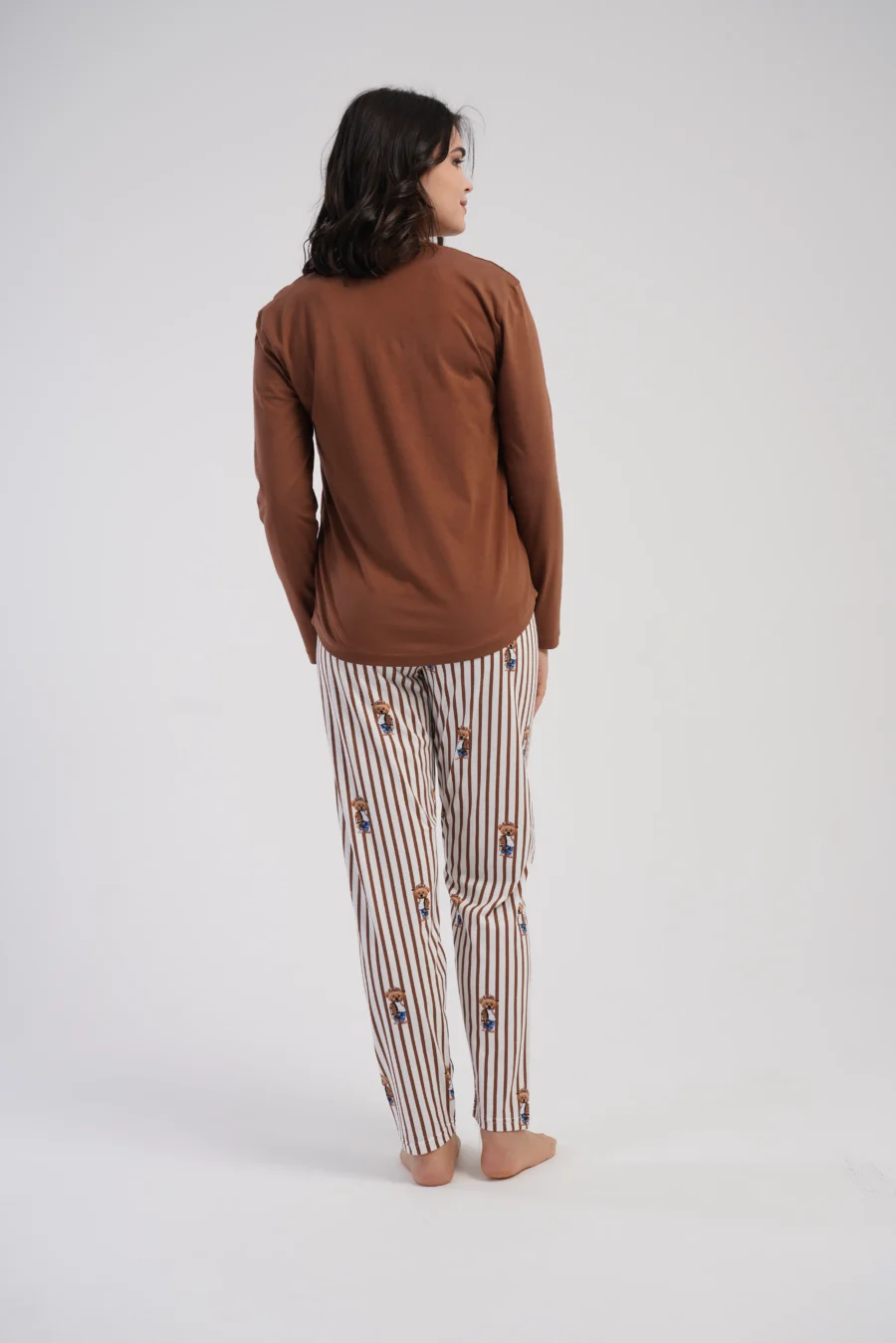 Piżama Damska Vienetta Cozy Lines, Brązowy, r. S-XL - obrazek 5