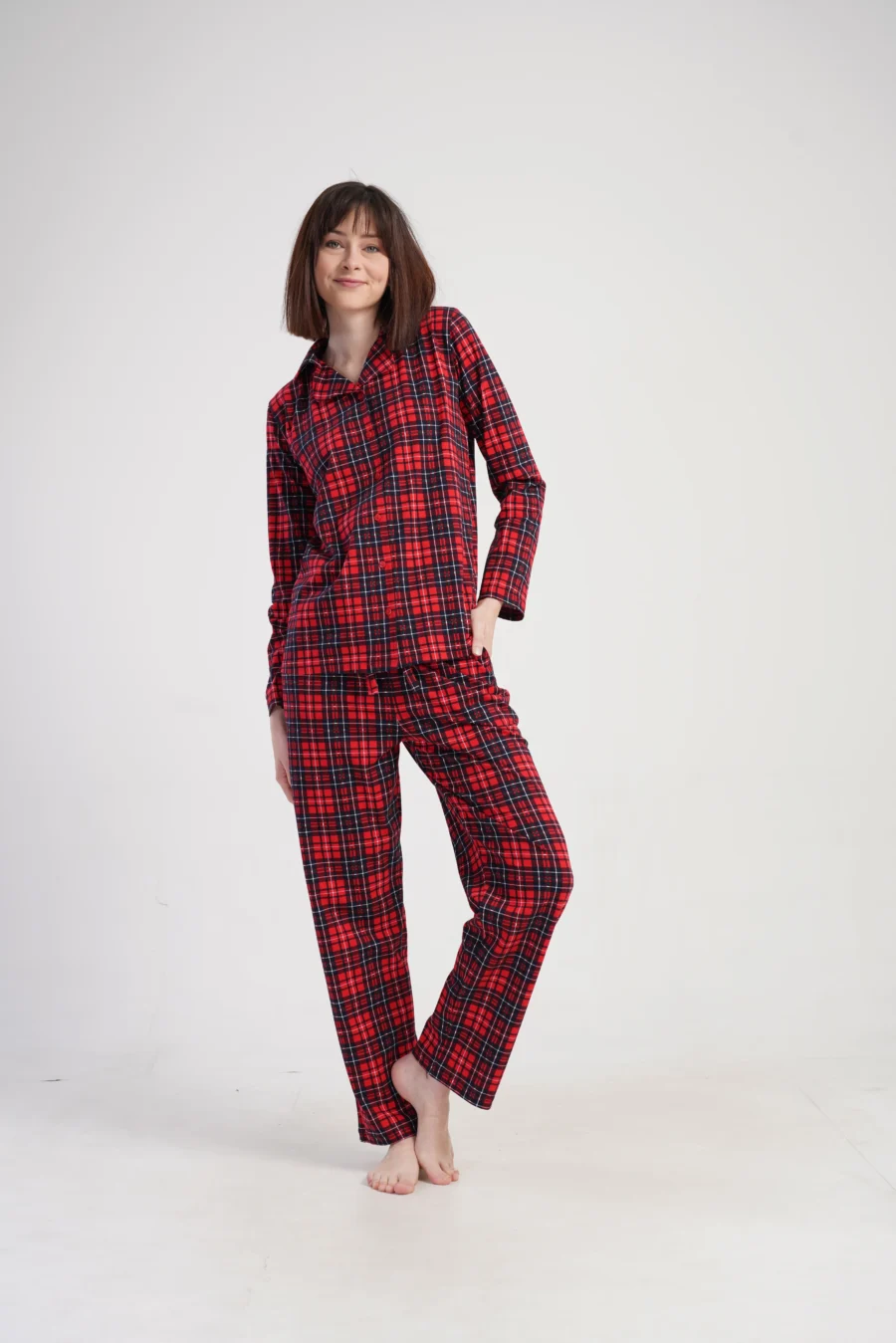 Piżama Damska Vienetta Red Check, Czerwony, r. M-XXL - obrazek 4