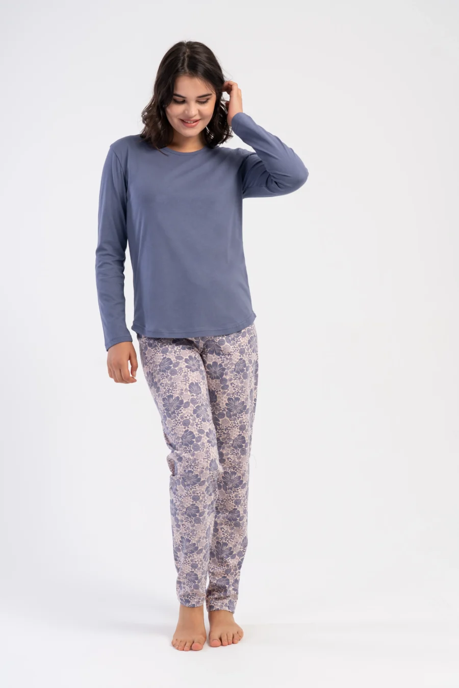 Piżama Damska Vienetta Blossom Night, Niebieski, r. M-XXL - obrazek 2