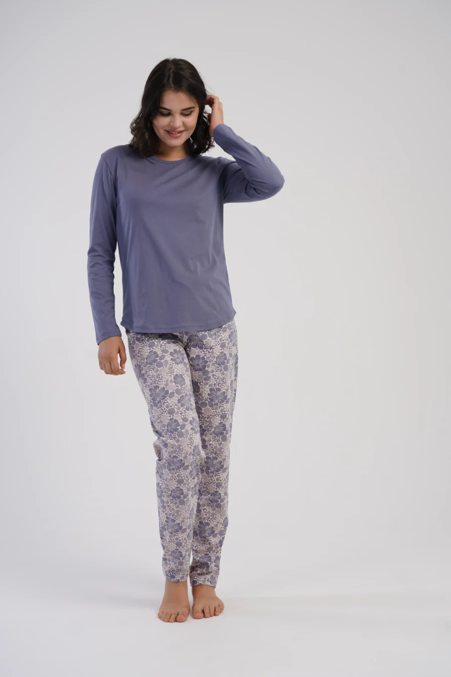 Piżama Damska Vienetta Plum Blossom, Fioletowy, r. 1XL-4XL - obrazek 2