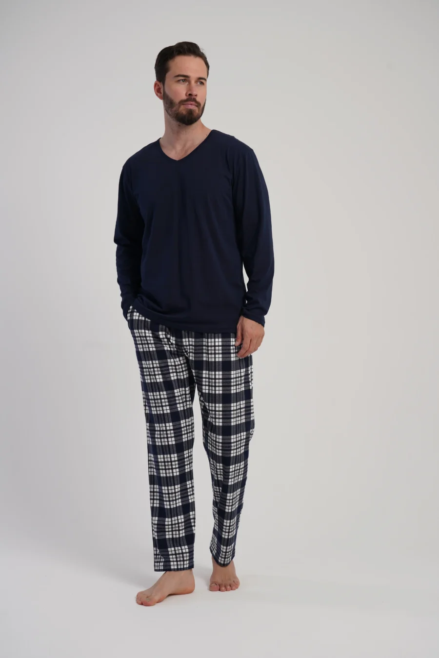Piżama Męska Vienetta Navy, Granatowy, r. M-XXL - obrazek 3
