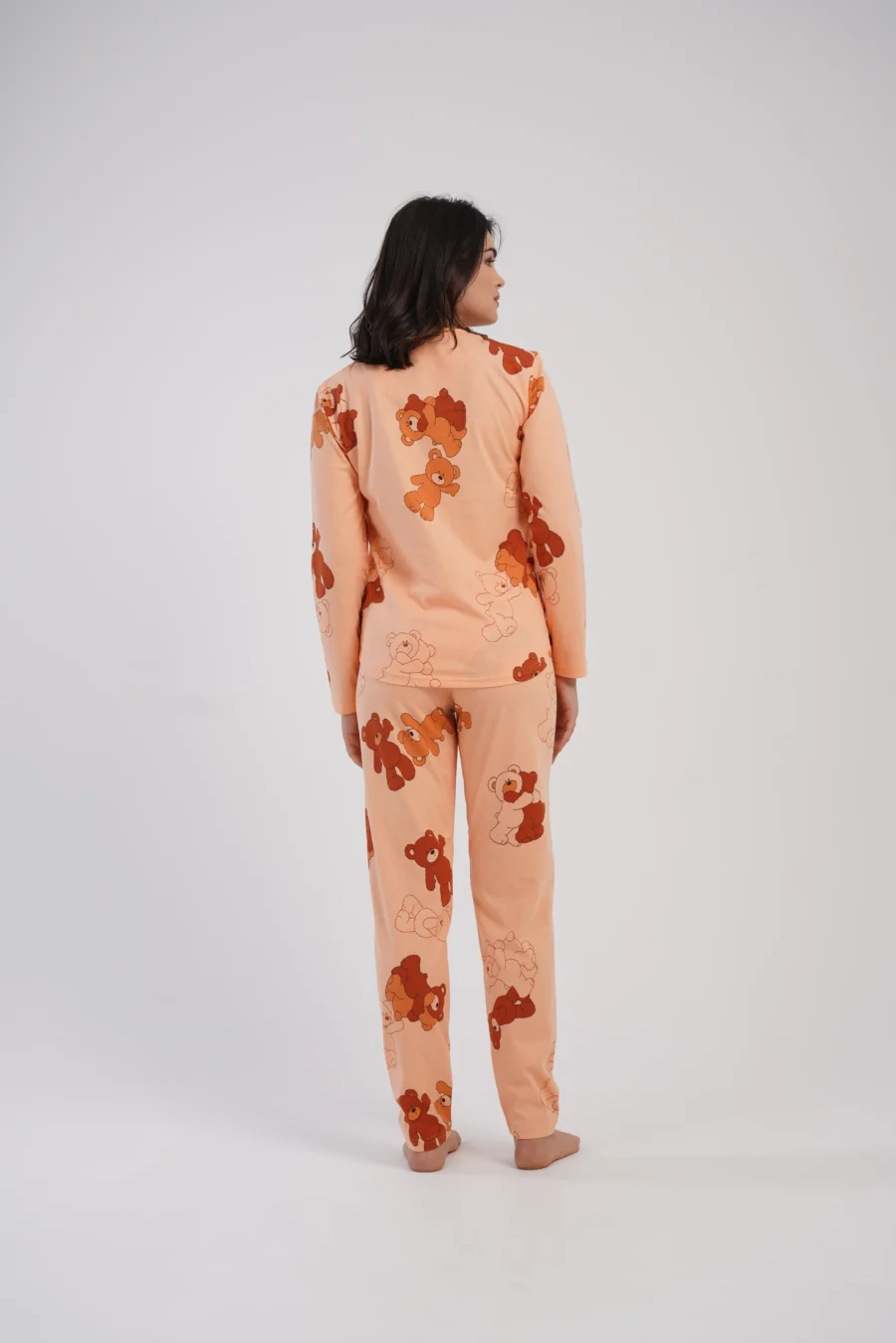 Piżama Damska Vienetta Peach Bear, Brzoskwiniowy, r. S-XL - obrazek 5