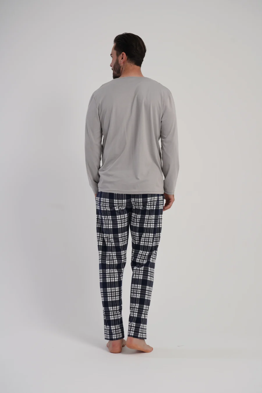 Piżama Męska Vienetta Grey Plaid, Szary, r. 1XL-4XL - obrazek 6