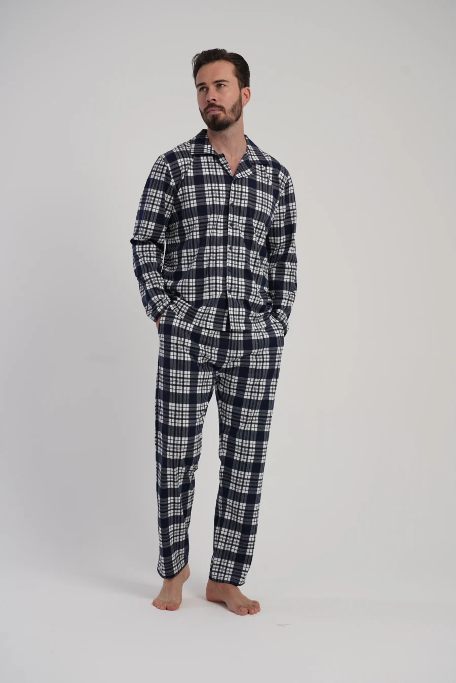 Piżama Męska Vienetta Classic Vibes, Granatowy, r. M-XXL - obrazek 2