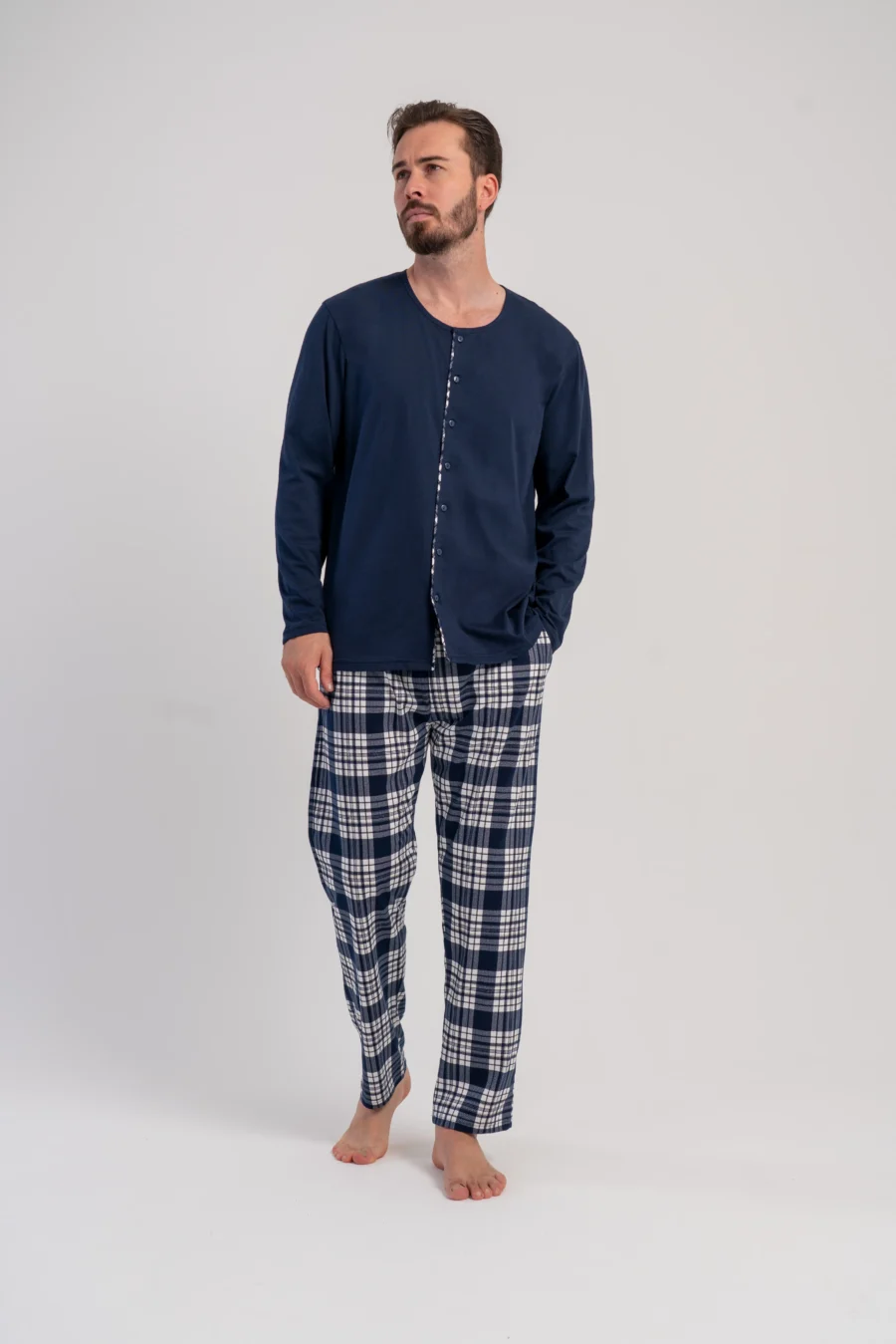 Piżama Męska Vienetta Classic Comfort, Granatowy, r. 1XL-4XL - obrazek 2
