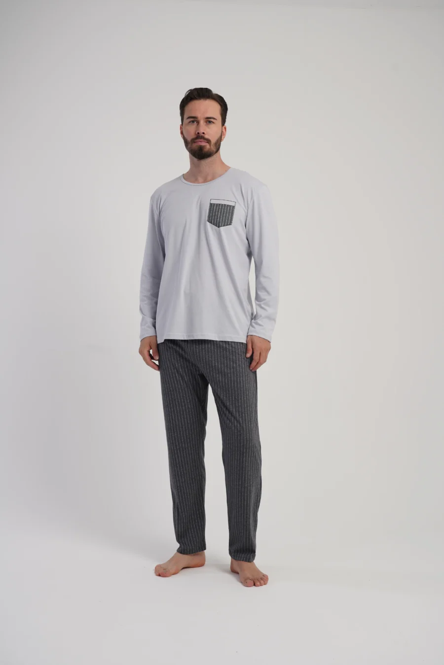 Piżama Męska Vienetta Comfort Night, Szary, r. 1XL-4XL