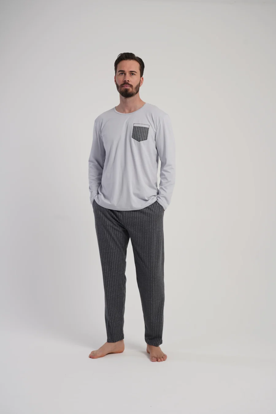 Piżama Męska Vienetta Comfort Night, Szary, r. 1XL-4XL - obrazek 2