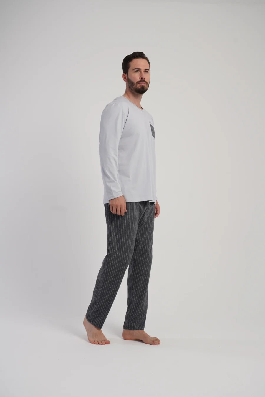 Piżama Męska Vienetta Comfort Night, Szary, r. 1XL-4XL - obrazek 4