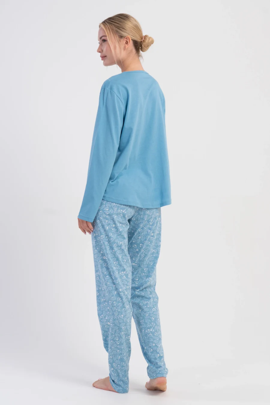Piżama Damska Vienetta Blue Garden, Niebieski, r. 1XL-4XL - obrazek 3