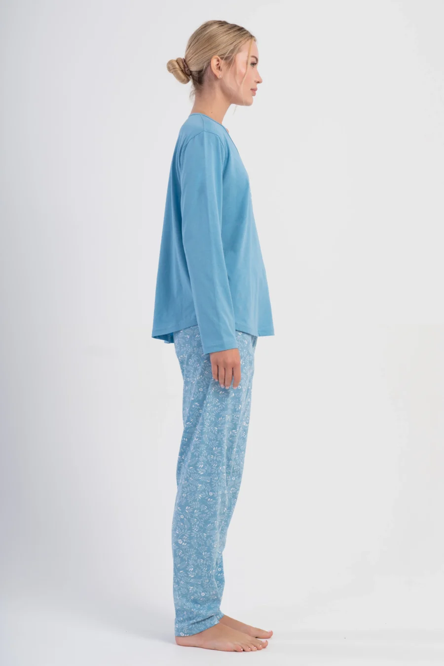 Piżama Damska Vienetta Blue Garden, Niebieski, r. 1XL-4XL - obrazek 4