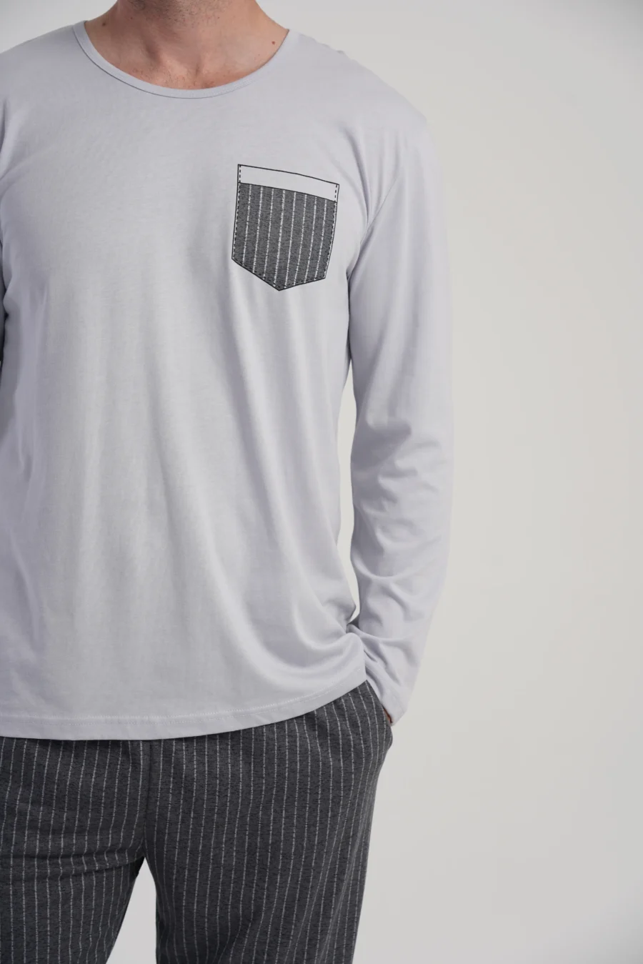 Piżama Męska Vienetta Comfort Night, Szary, r. 1XL-4XL - obrazek 6