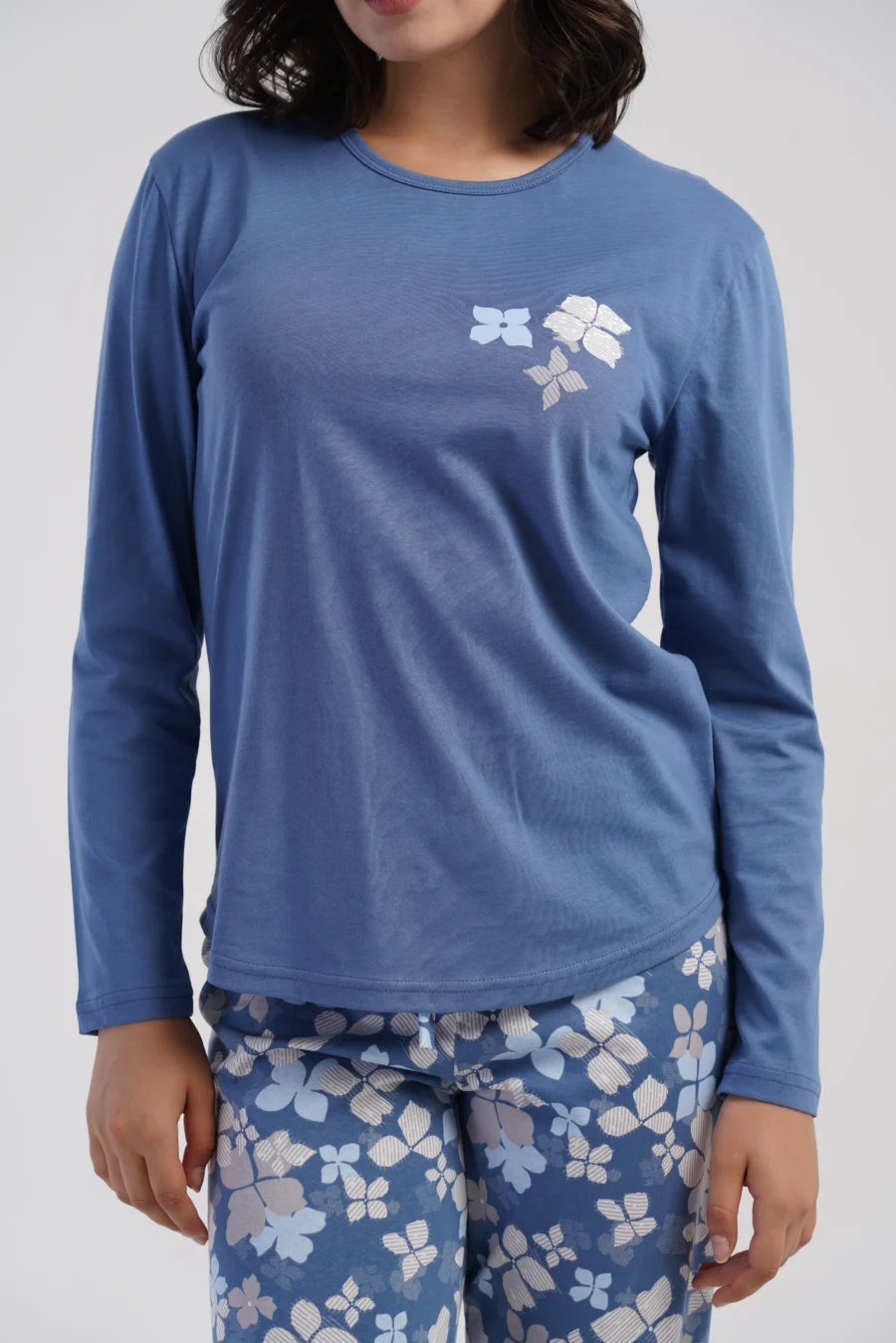 Piżama Damska Vienetta Blue Blossom, Niebieski, r. M-XXL - obrazek 6