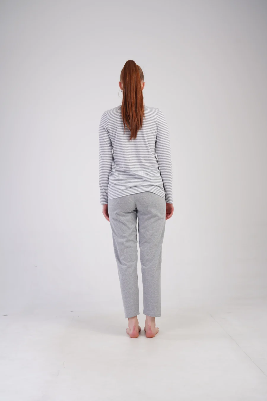 Piżama Damska Vienetta Grey Stripes, Szary, r. M-XXL - obrazek 4