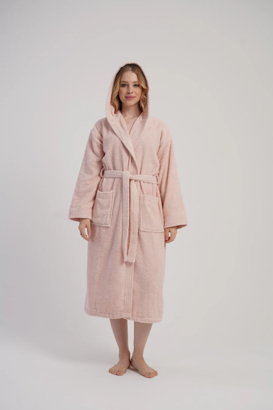 Szlafrok damski Vienetta Cozy Frotte, Różowy, r. M-XXL - obrazek 2