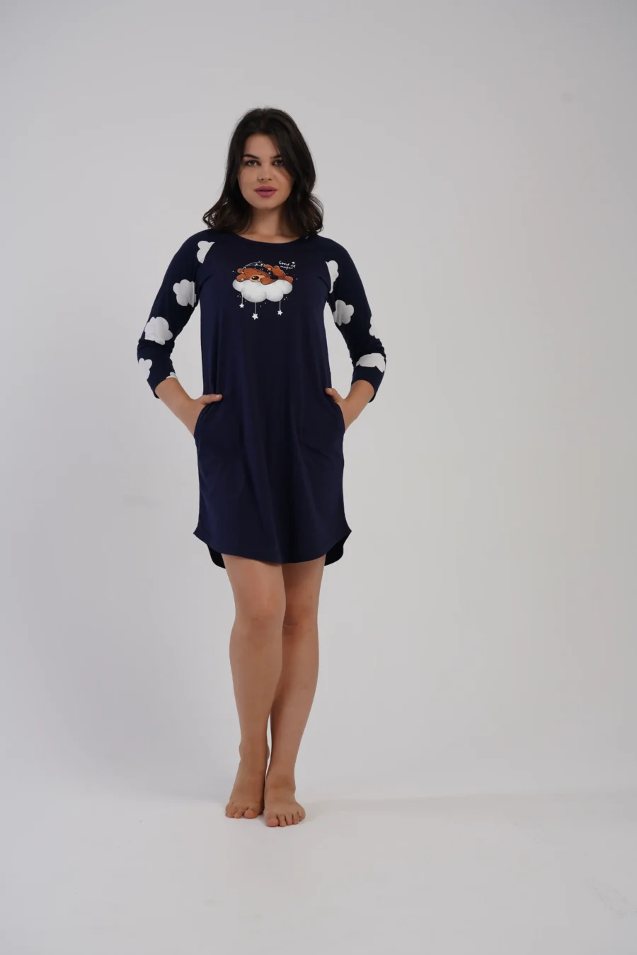 Koszula Nocna Vienetta Cloud Bear, Granatowy, r. 1XL-4XL