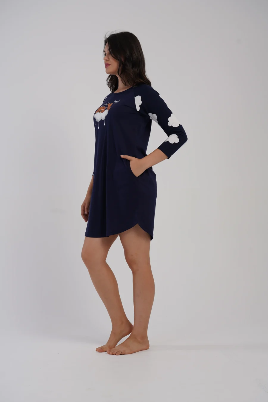 Koszula Nocna Vienetta Cloud Bear, Granatowy, r. 1XL-4XL - obrazek 2