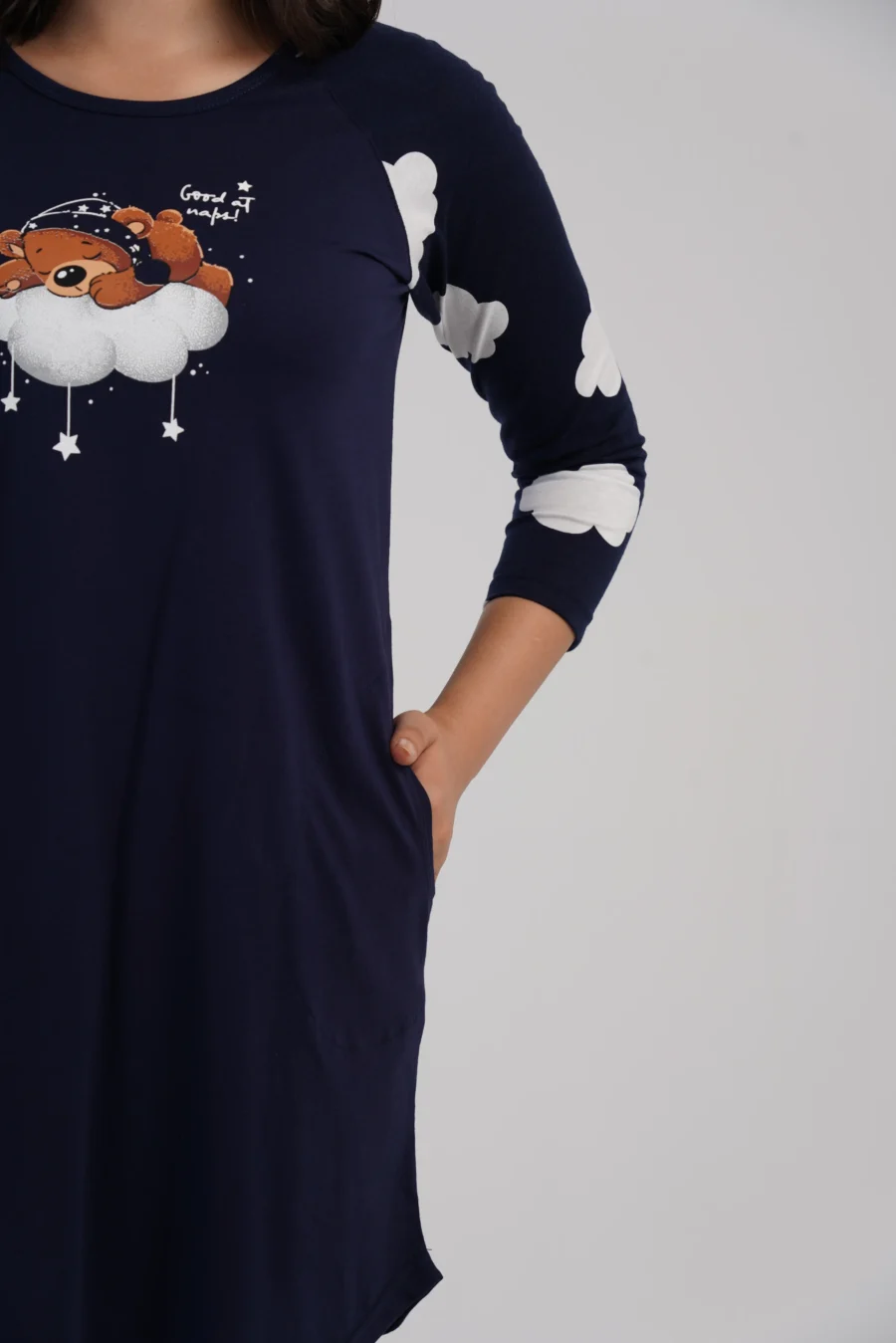 Koszula Nocna Vienetta Cloud Bear, Granatowy, r. 1XL-4XL - obrazek 6