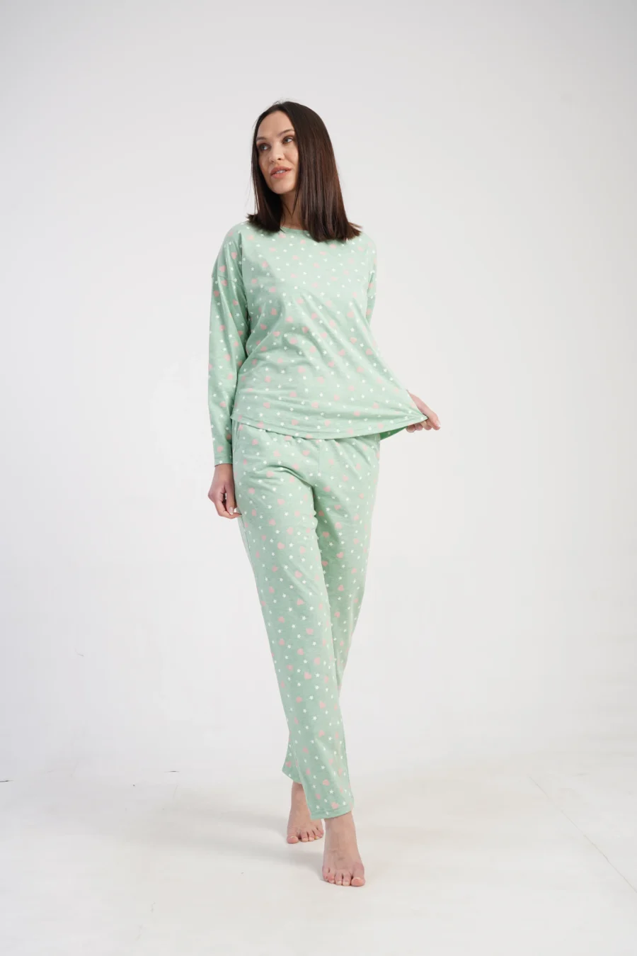 Piżama Damska Vienetta Green Blossom, Zielony, r. S-XL - obrazek 2