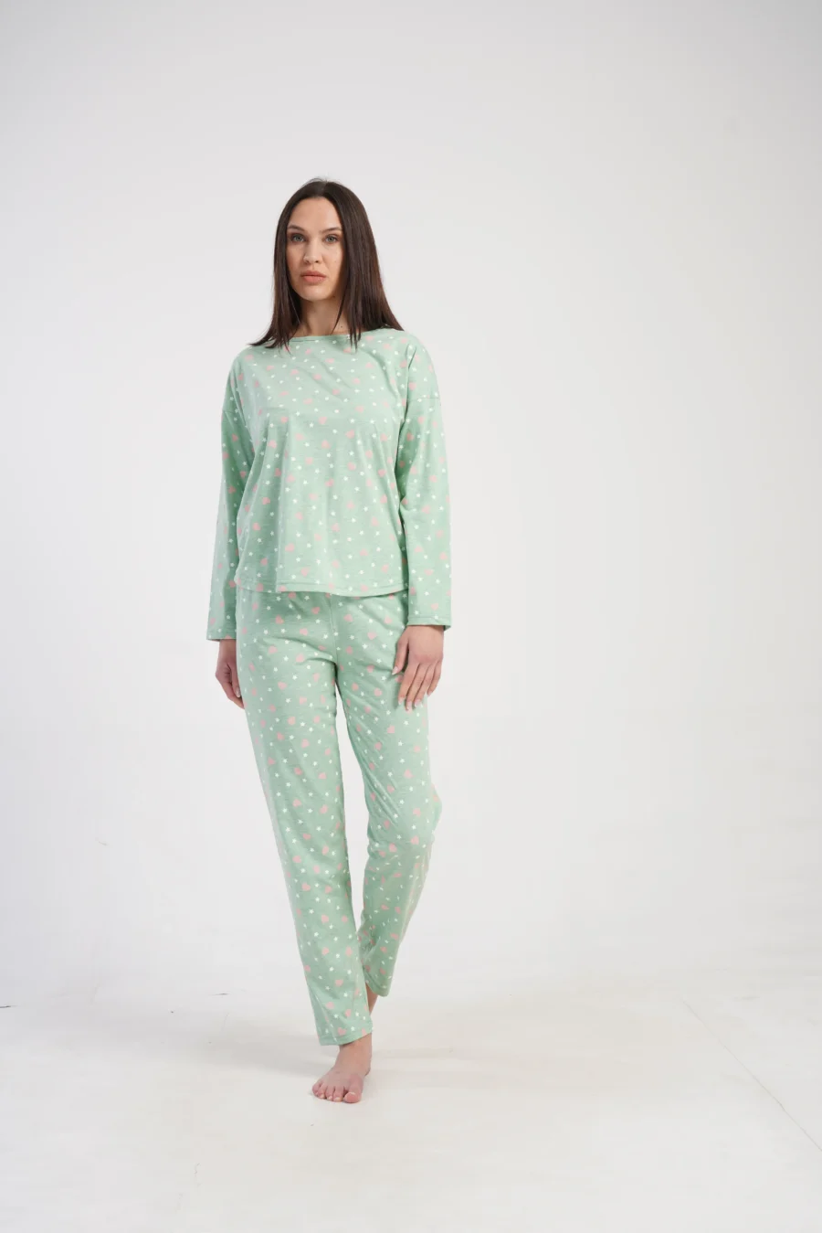 Piżama Damska Vienetta Green Blossom, Zielony, r. S-XL - obrazek 3