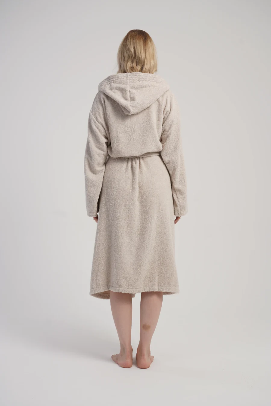 Szlafrok damski Vienetta Cozy Frotte, Beżowy, r. M-XXL - obrazek 4