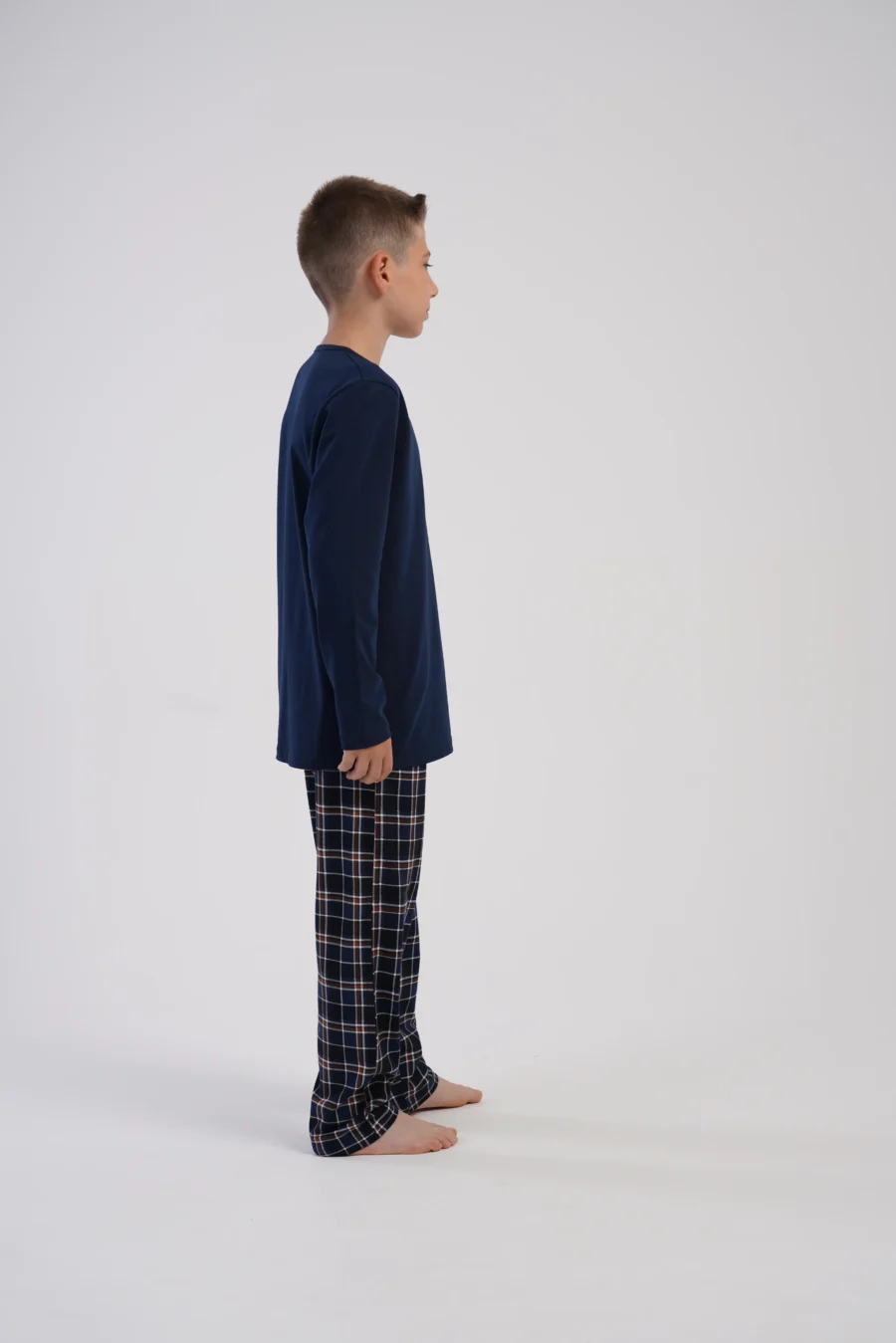 Piżama chłopięca Vienetta Navy Check, Granatowy, r. 134-164 - obrazek 5