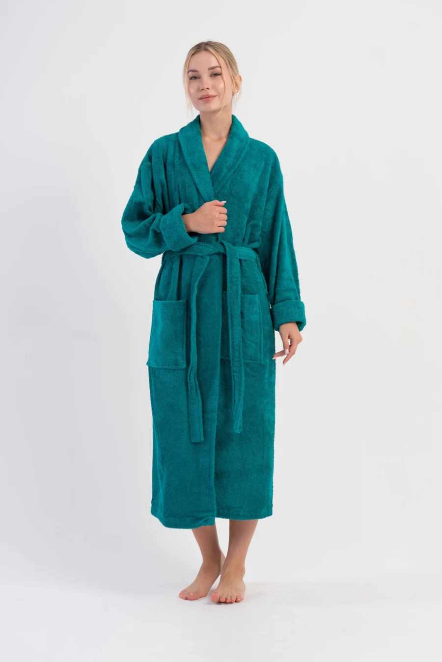 Szlafrok damski Vienetta Comfort, Turkusowy, r. M-XL