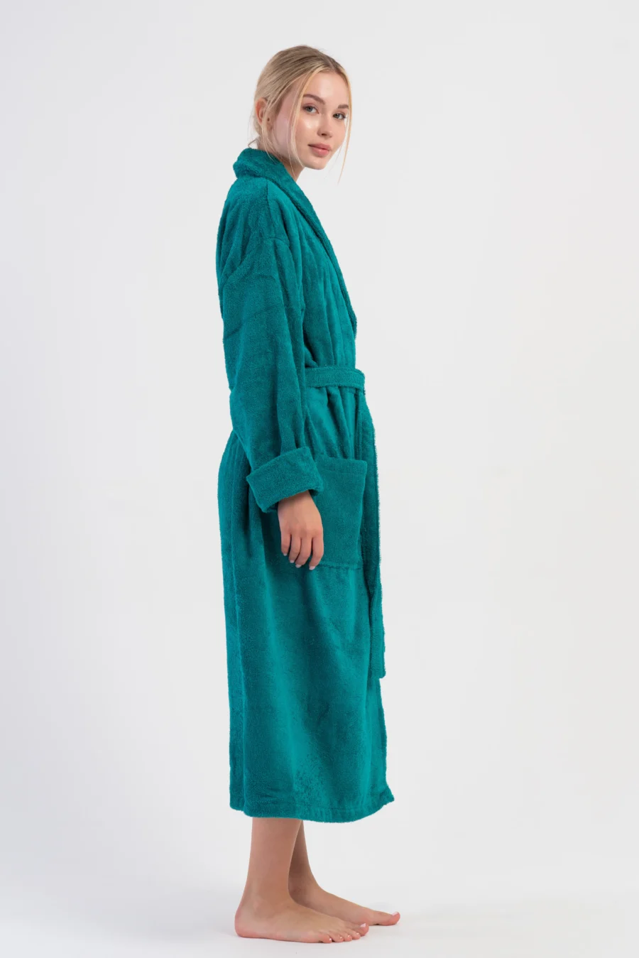 Szlafrok damski Vienetta Comfort, Turkusowy, r. M-XL - obrazek 4