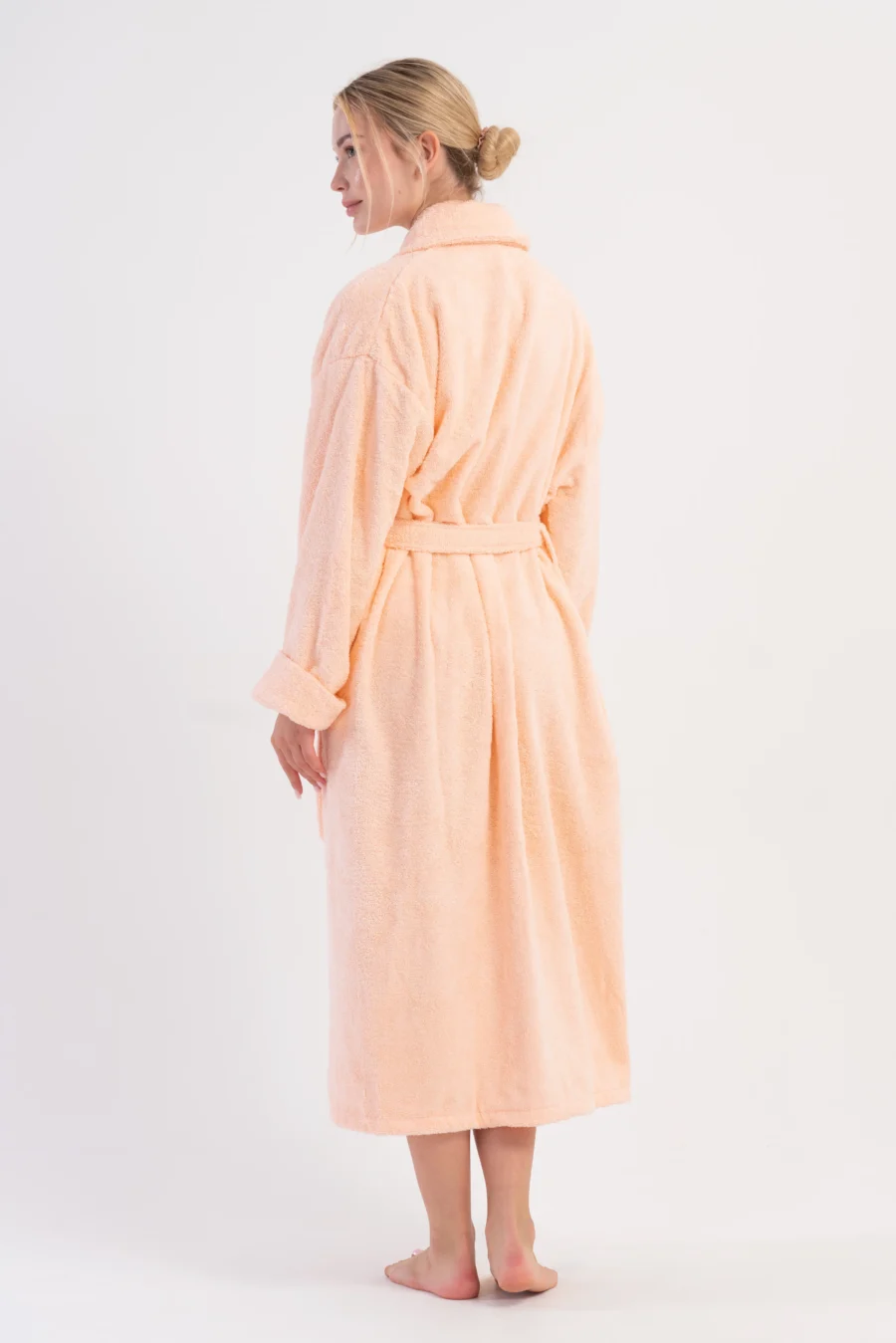 Szlafrok damski Vienetta Peach Comfort, Brzoskwiniowy, r. M-XL - obrazek 3