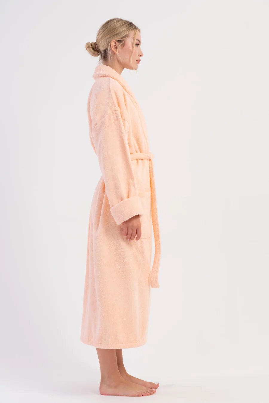 Szlafrok damski Vienetta Peach Comfort, Brzoskwiniowy, r. M-XL - obrazek 4