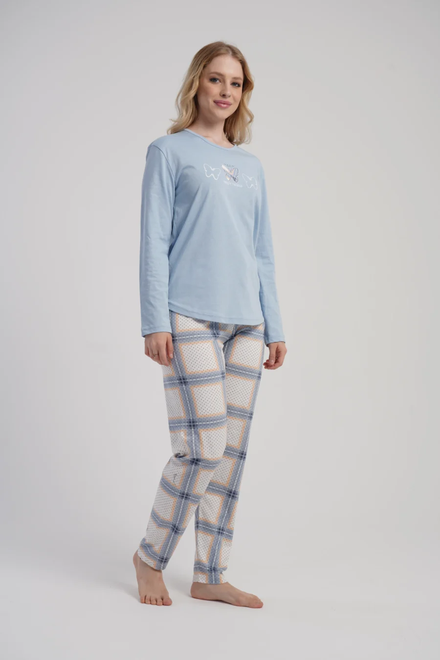 Piżama Damska Vienetta Sweet Dreams, Niebieski, r. S-XL