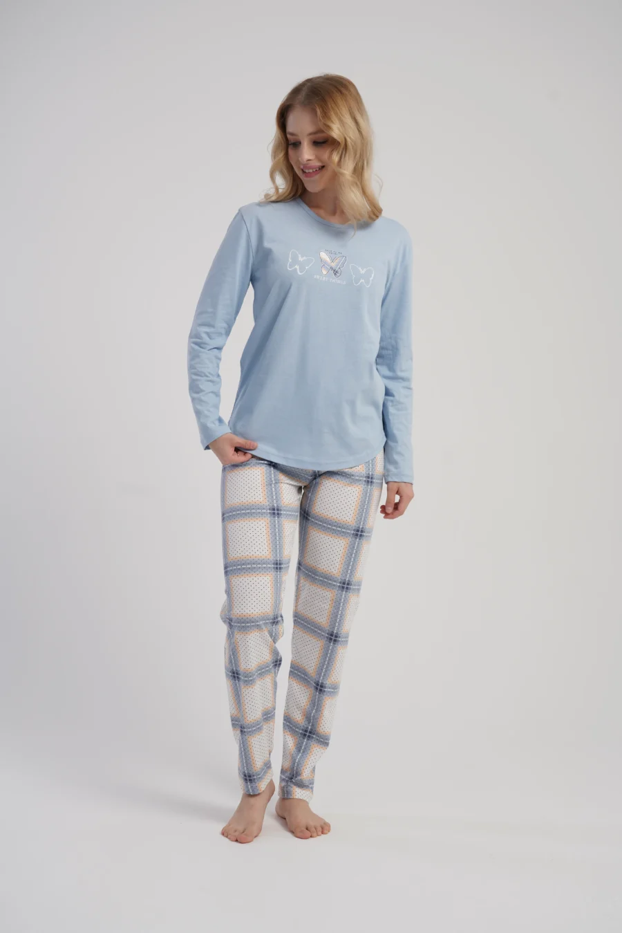 Piżama Damska Vienetta Sweet Dreams, Niebieski, r. S-XL - obrazek 3