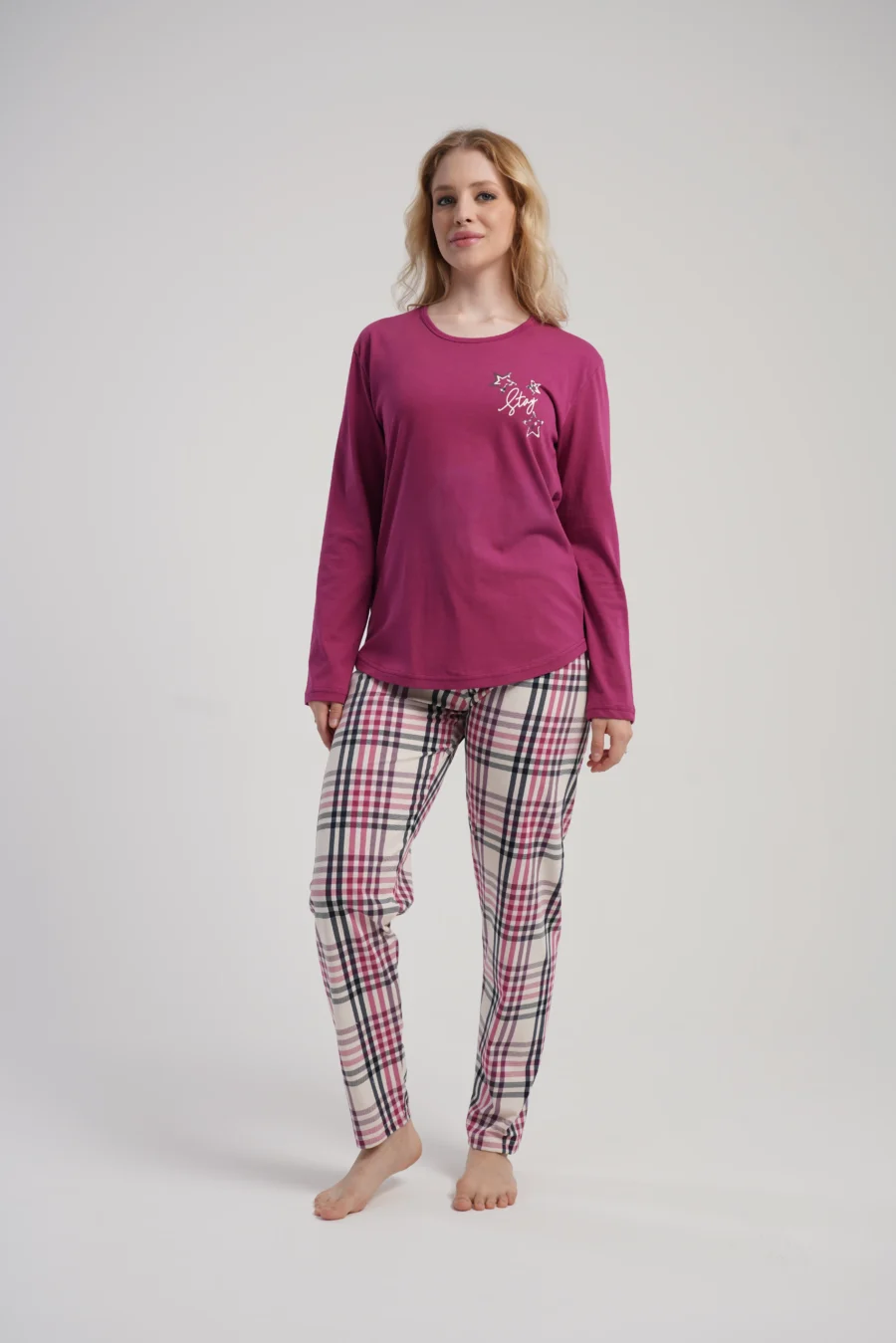 Piżama Damska Vienetta Starry Comfort, Różowy, r. S-XL - obrazek 6