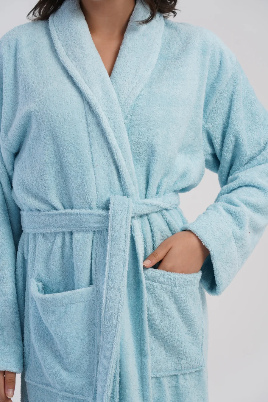 Szlafrok damski Vienetta Comfort, Niebieski, r. M-XL - obrazek 7