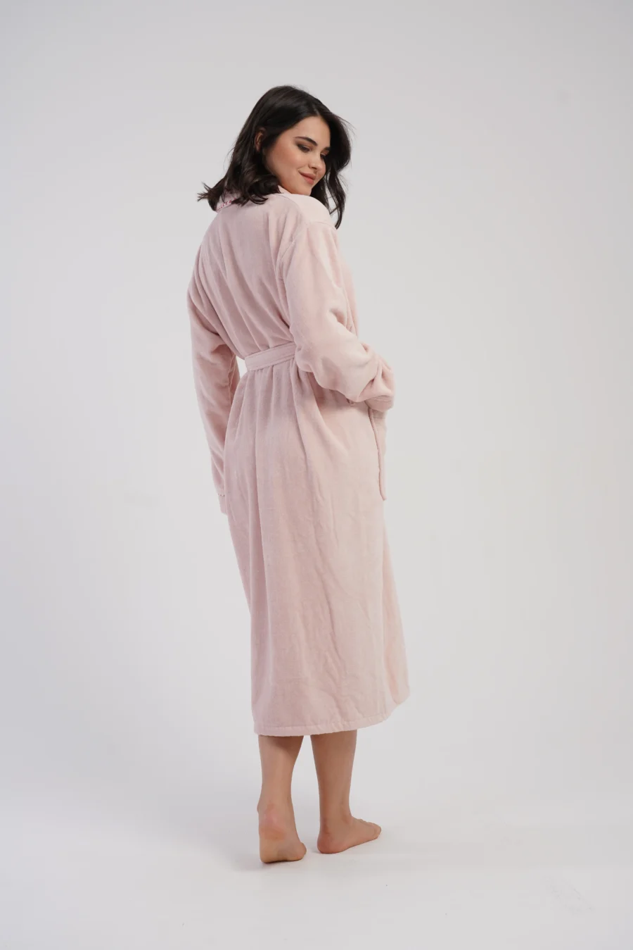 Szlafrok damski Vienetta Soft Rose, Różowy, r. M-XXL - obrazek 5