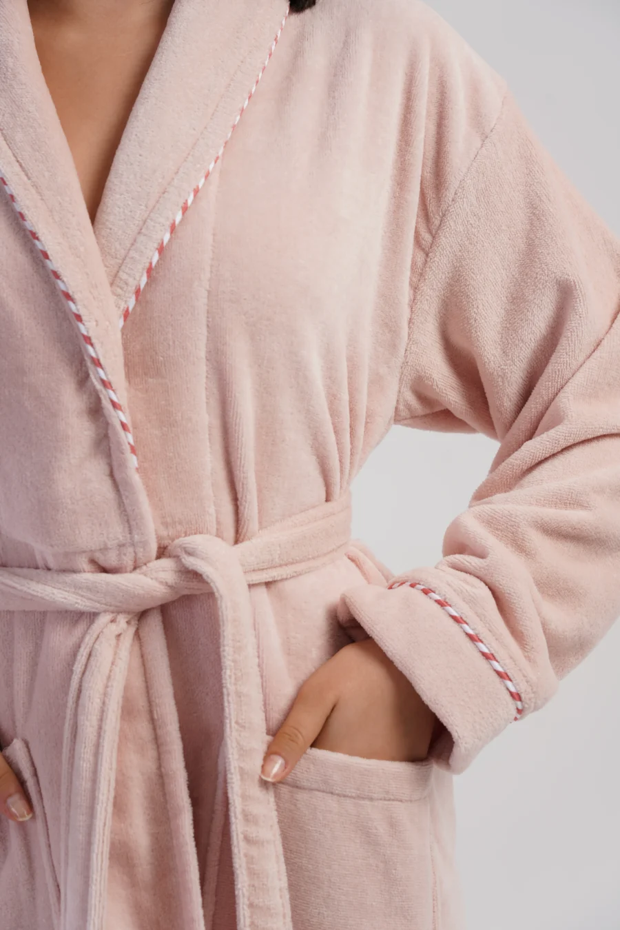 Szlafrok damski Vienetta Soft Rose, Różowy, r. M-XXL - obrazek 6