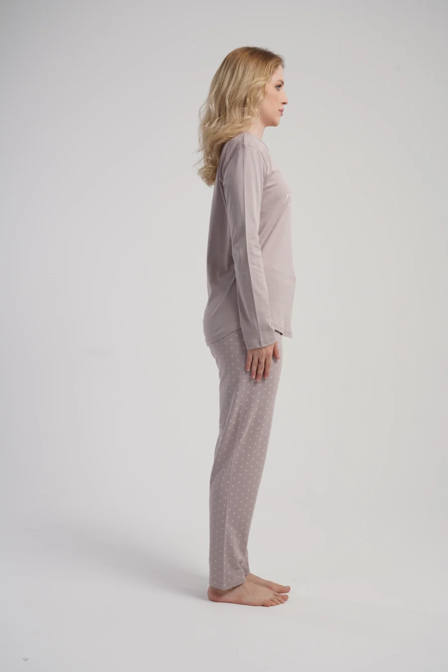 Piżama Damska Vienetta Taupe Butterfly, Beżowy, r. S-XL - obrazek 5