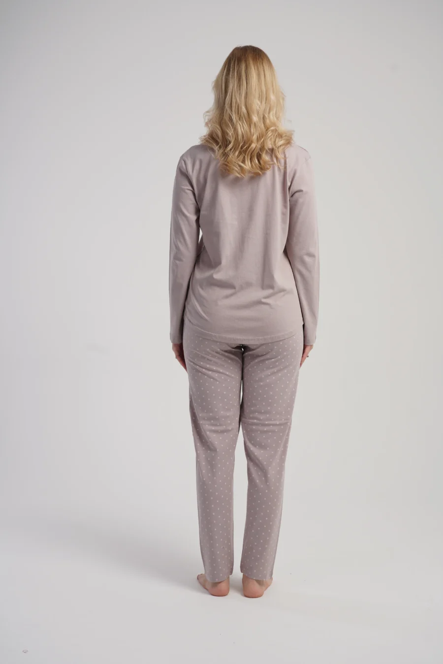Piżama Damska Vienetta Taupe Butterfly, Beżowy, r. S-XL - obrazek 6